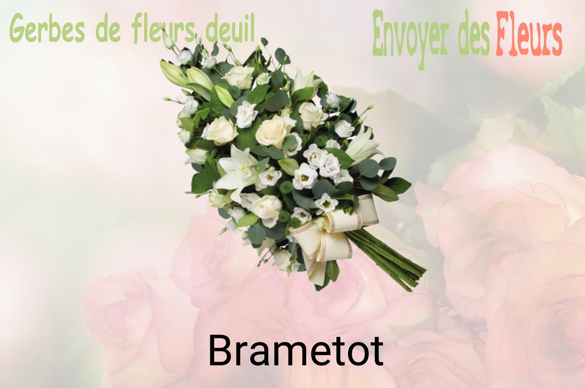 Gerbe de fleurs de deuil livrée à Brametot